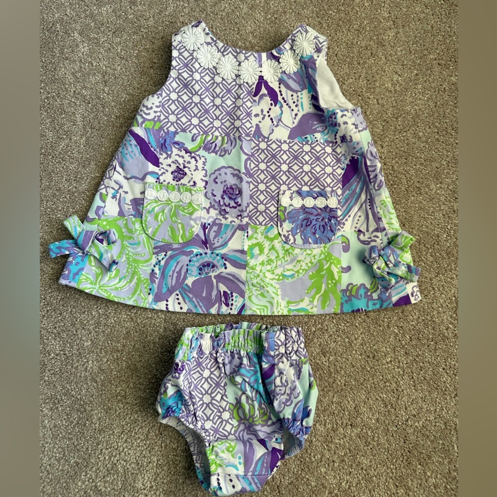 Lilly Pulitzer College Print Cotton Shift Dress & Bloomers - Picture 2 of 4